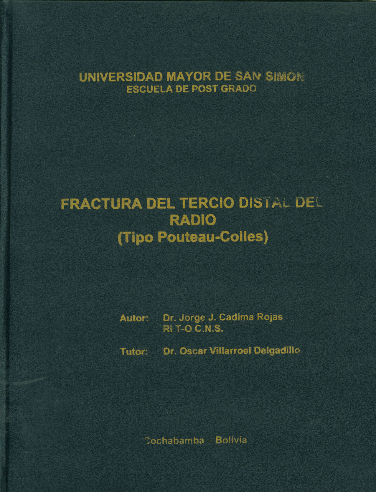 Fractura del tercio distal del Radio