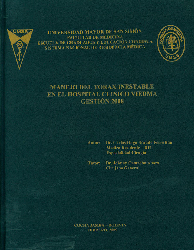Manejo del torax inestable en el Hospital Clinico Viedma gestion 2008
