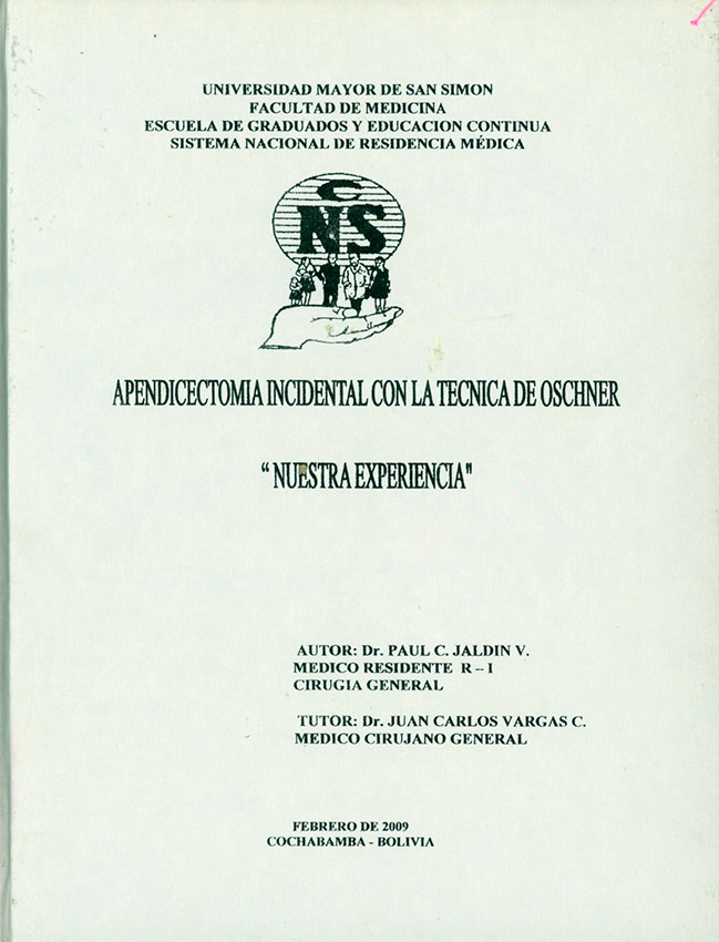 "Apendicectomia incidental con la tecnica de oschner ""Nuestra experiencia"""
