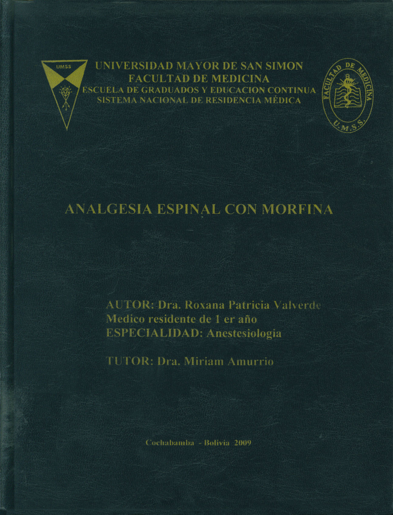 Analgesia espinal con morfina