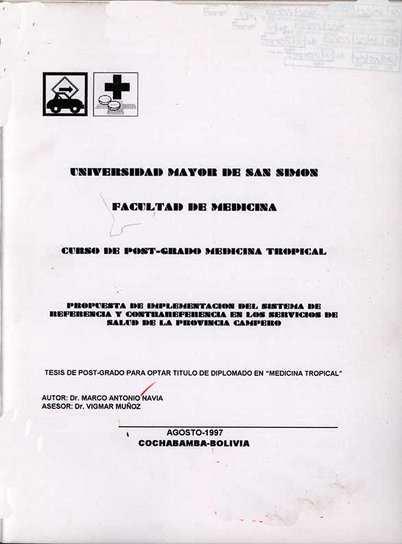 Propuesta de Implementacion del Sistema de Referencia y Contrareferencia en los Servicios de salud de la Provincia Campero