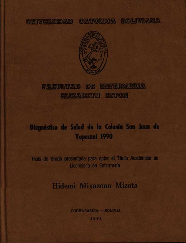 Diagnostico de salud de la colonia San Juan de Yapacani 1990