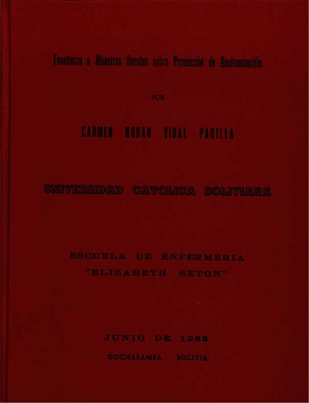 Enseñanza a maestros rurales sobre prevencion de gastroenteritis
