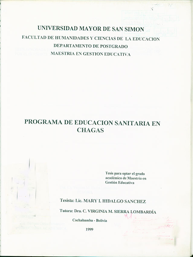 Programa de educación sanitaria en chagas