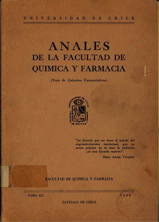 Anales de la facultad de quimica y farmacia