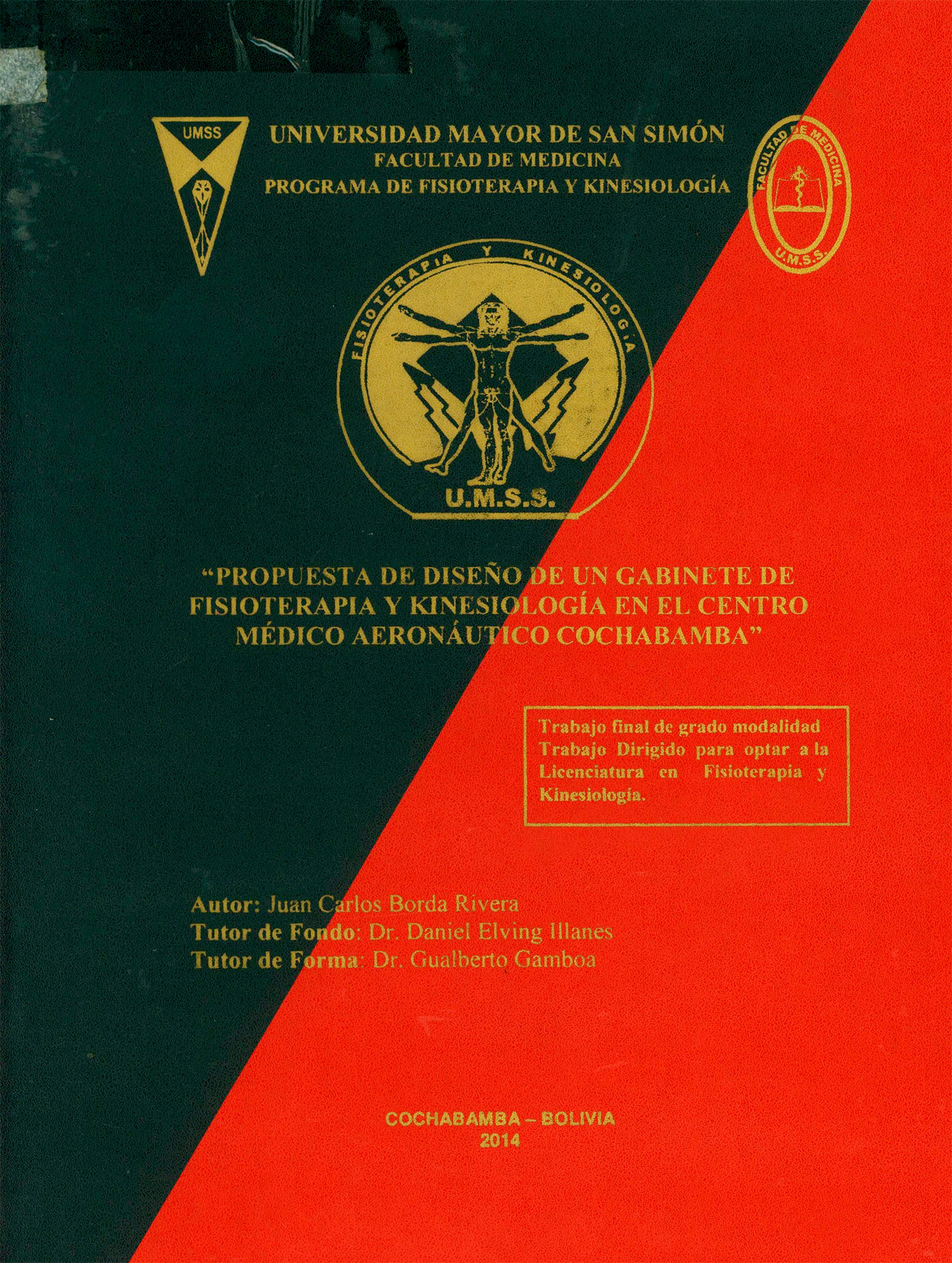 Propuesta de diseño de un gabinete de fisioterapia y kinesiología en el centro medico aeronáutico Cochabamba