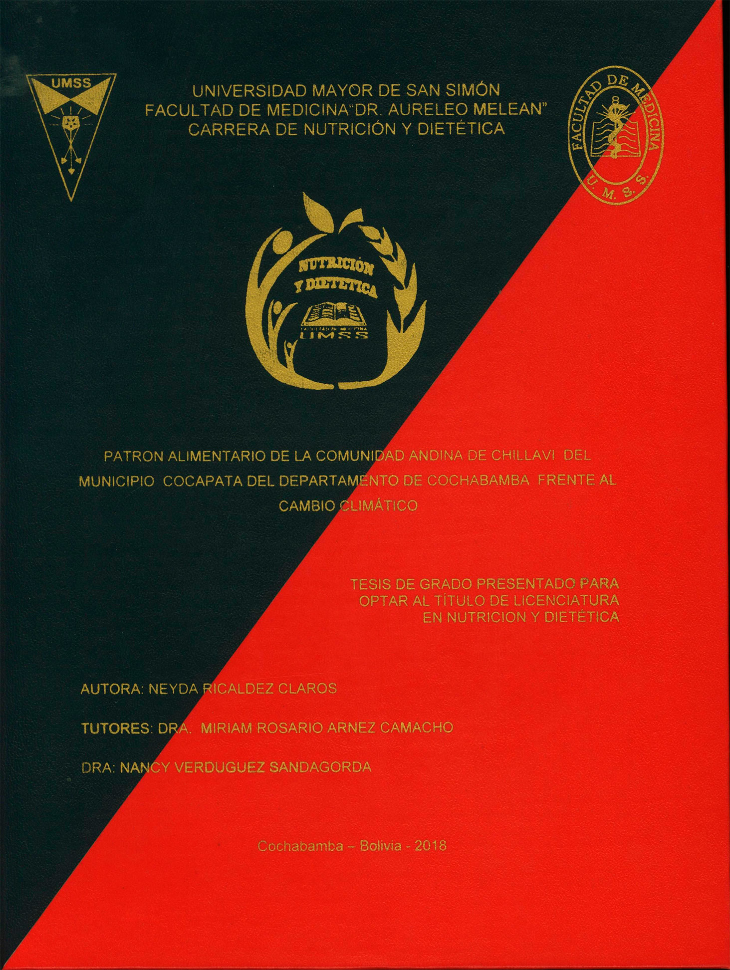 Patron alimentario de la comunidda andina de Chillavi del Municipio Cocapata del departamento de Cochabamba frente al cambio climático 
      <i>es</i>