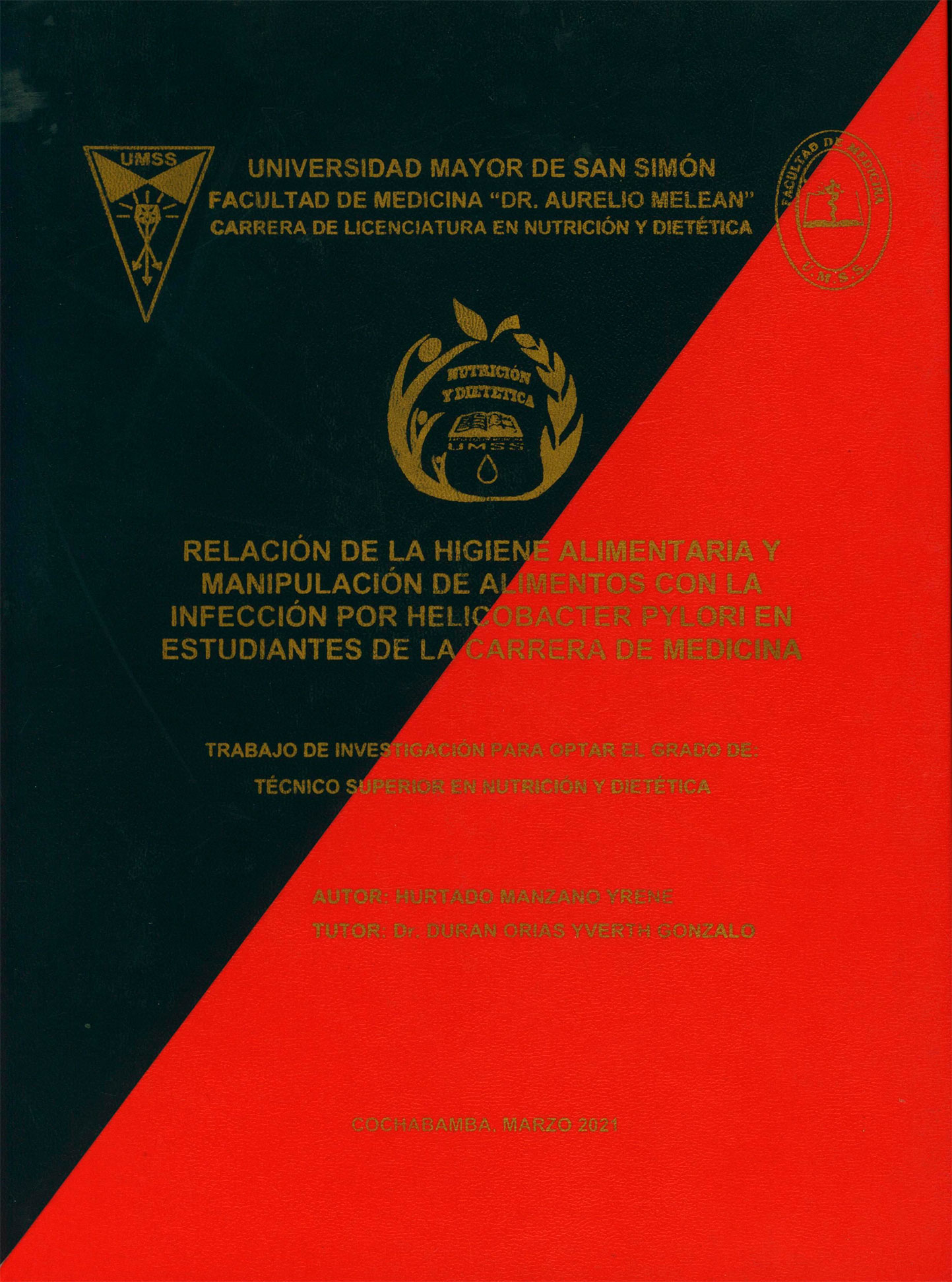 Relación de la higiene alimentaria y manipulación de alimentos con la infección por helicobacter pylori en estudiantes de la carrera de medicina
      <i>es</i>
