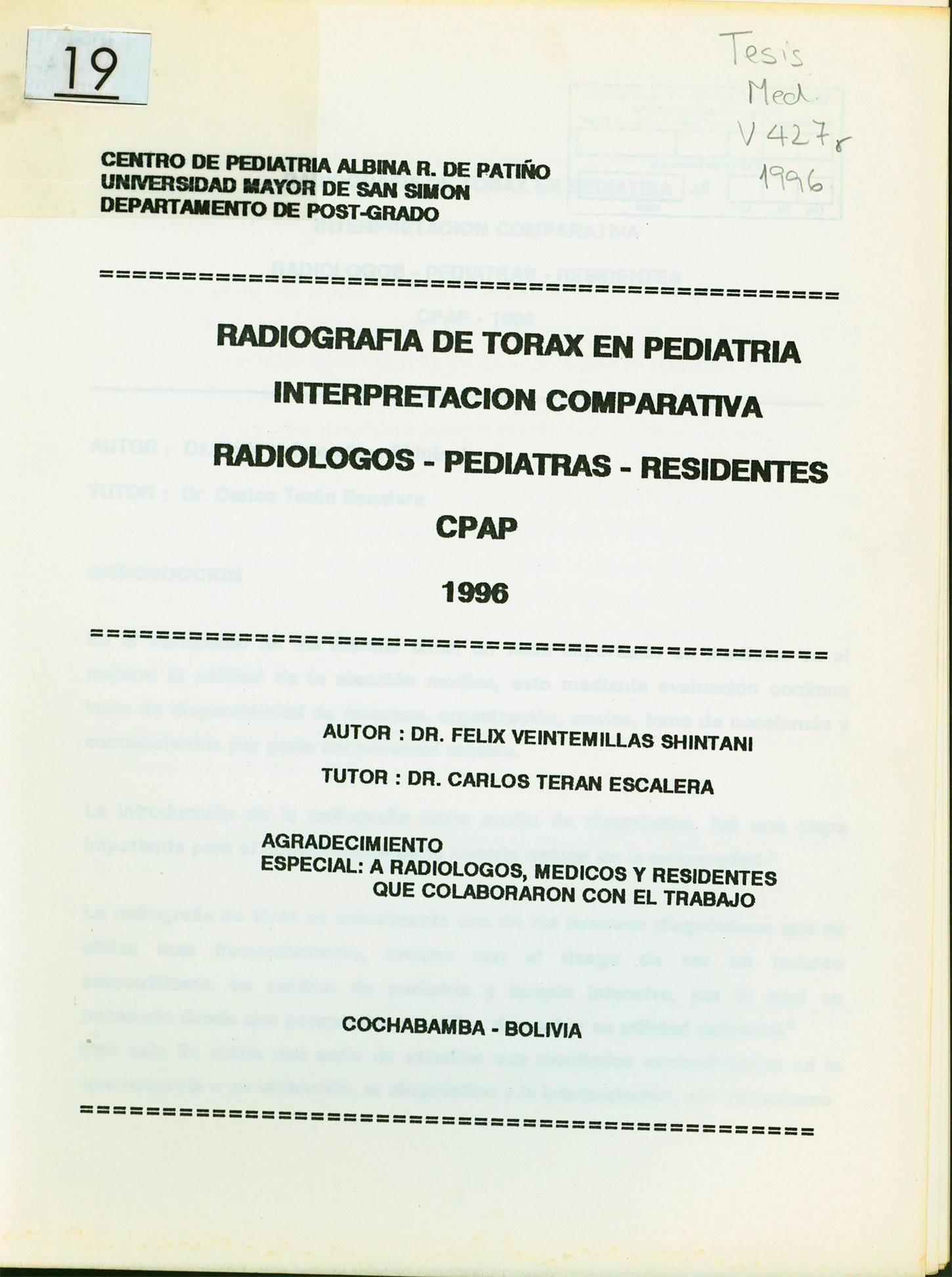 Radiografía de torax en pediatria interpretación comparativa Radiologos-Pediatras-Residentes CPAP
      <i>es</i>