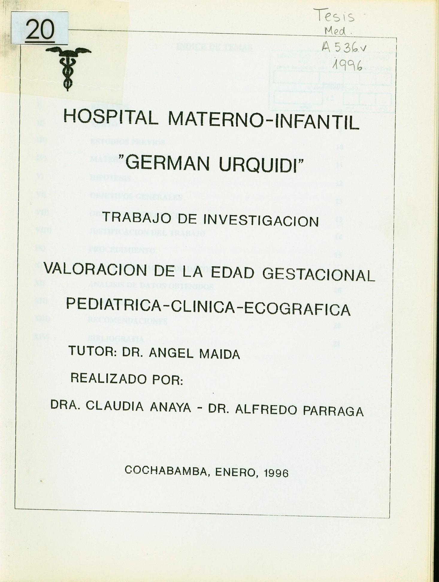 Valoración de la edad gestacional Pediátrica - Clínica - Ecográfica 
      <i>es</i>